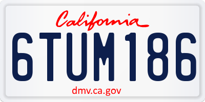 CA license plate 6TUM186