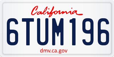 CA license plate 6TUM196