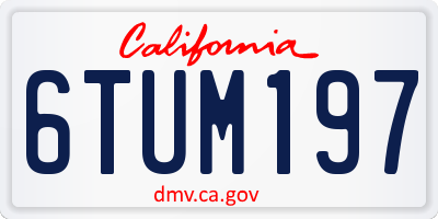 CA license plate 6TUM197