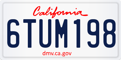 CA license plate 6TUM198