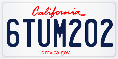 CA license plate 6TUM202