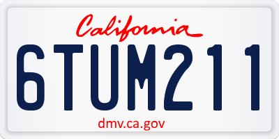 CA license plate 6TUM211