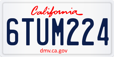 CA license plate 6TUM224