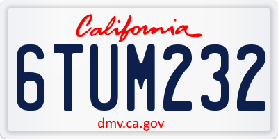 CA license plate 6TUM232