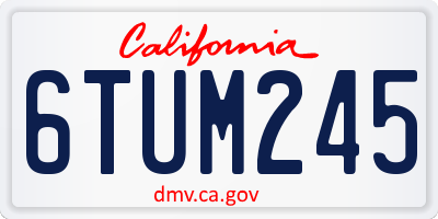 CA license plate 6TUM245