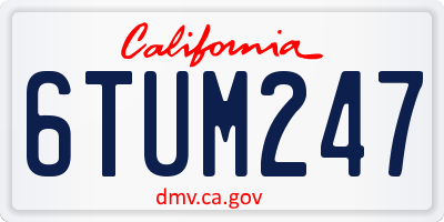 CA license plate 6TUM247