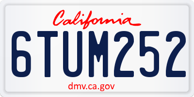 CA license plate 6TUM252