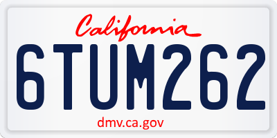 CA license plate 6TUM262