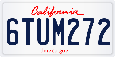 CA license plate 6TUM272