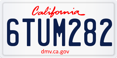 CA license plate 6TUM282