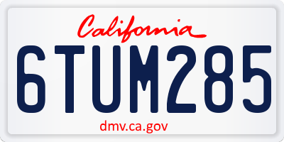 CA license plate 6TUM285