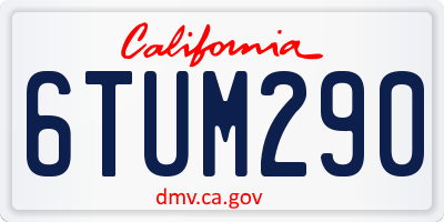 CA license plate 6TUM290