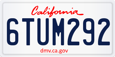 CA license plate 6TUM292