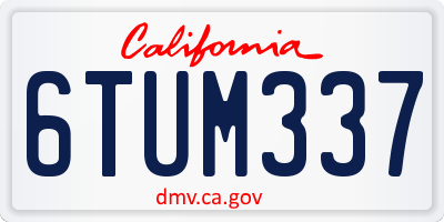 CA license plate 6TUM337