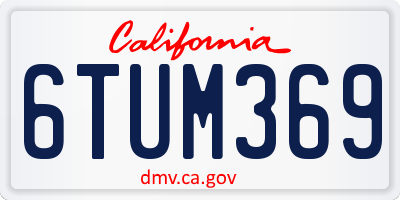 CA license plate 6TUM369