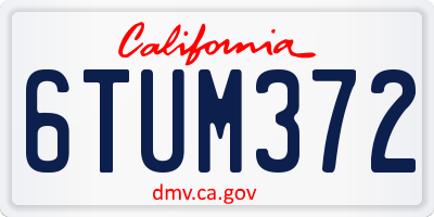 CA license plate 6TUM372