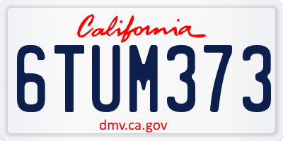 CA license plate 6TUM373
