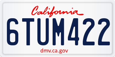 CA license plate 6TUM422