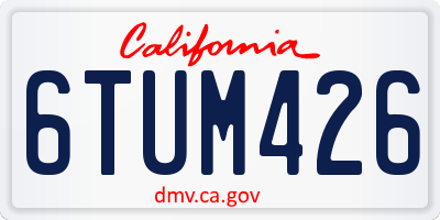 CA license plate 6TUM426