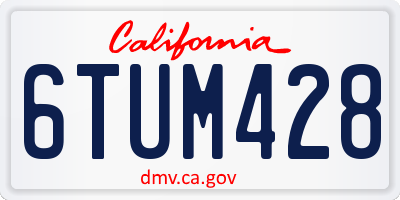 CA license plate 6TUM428