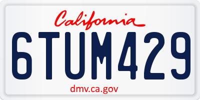 CA license plate 6TUM429