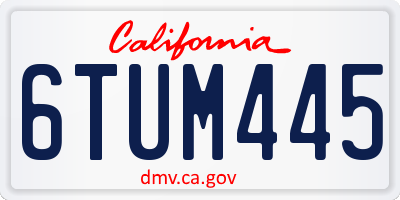 CA license plate 6TUM445
