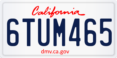 CA license plate 6TUM465