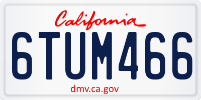 CA license plate 6TUM466