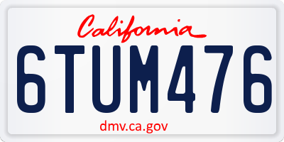 CA license plate 6TUM476