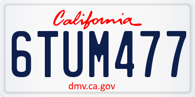 CA license plate 6TUM477
