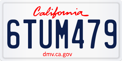 CA license plate 6TUM479