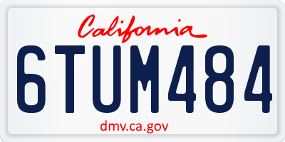 CA license plate 6TUM484