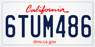 CA license plate 6TUM486