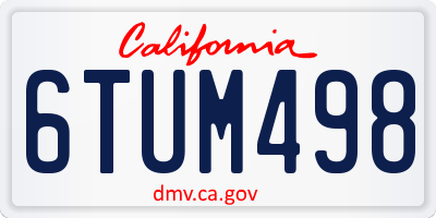 CA license plate 6TUM498
