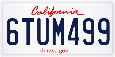 CA license plate 6TUM499