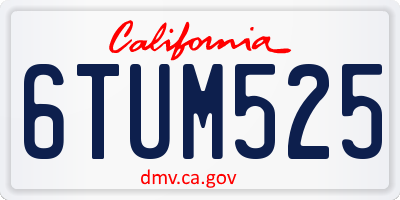 CA license plate 6TUM525