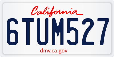 CA license plate 6TUM527