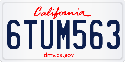 CA license plate 6TUM563