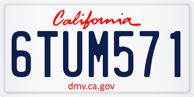 CA license plate 6TUM571