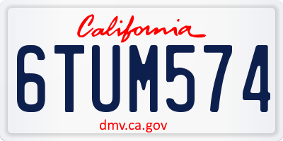 CA license plate 6TUM574
