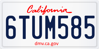 CA license plate 6TUM585