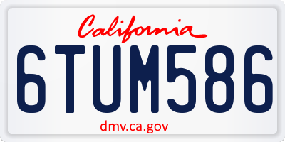 CA license plate 6TUM586