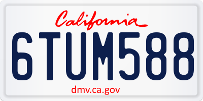 CA license plate 6TUM588