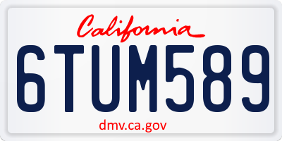 CA license plate 6TUM589