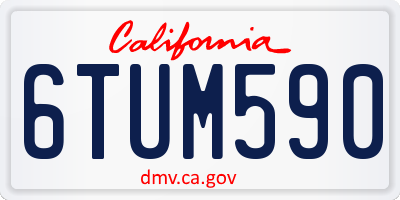 CA license plate 6TUM590
