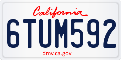CA license plate 6TUM592