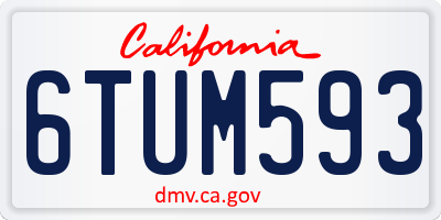 CA license plate 6TUM593