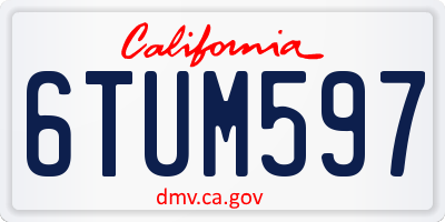 CA license plate 6TUM597
