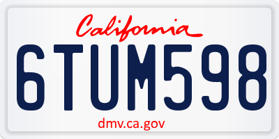 CA license plate 6TUM598