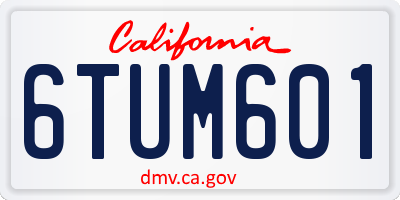 CA license plate 6TUM601